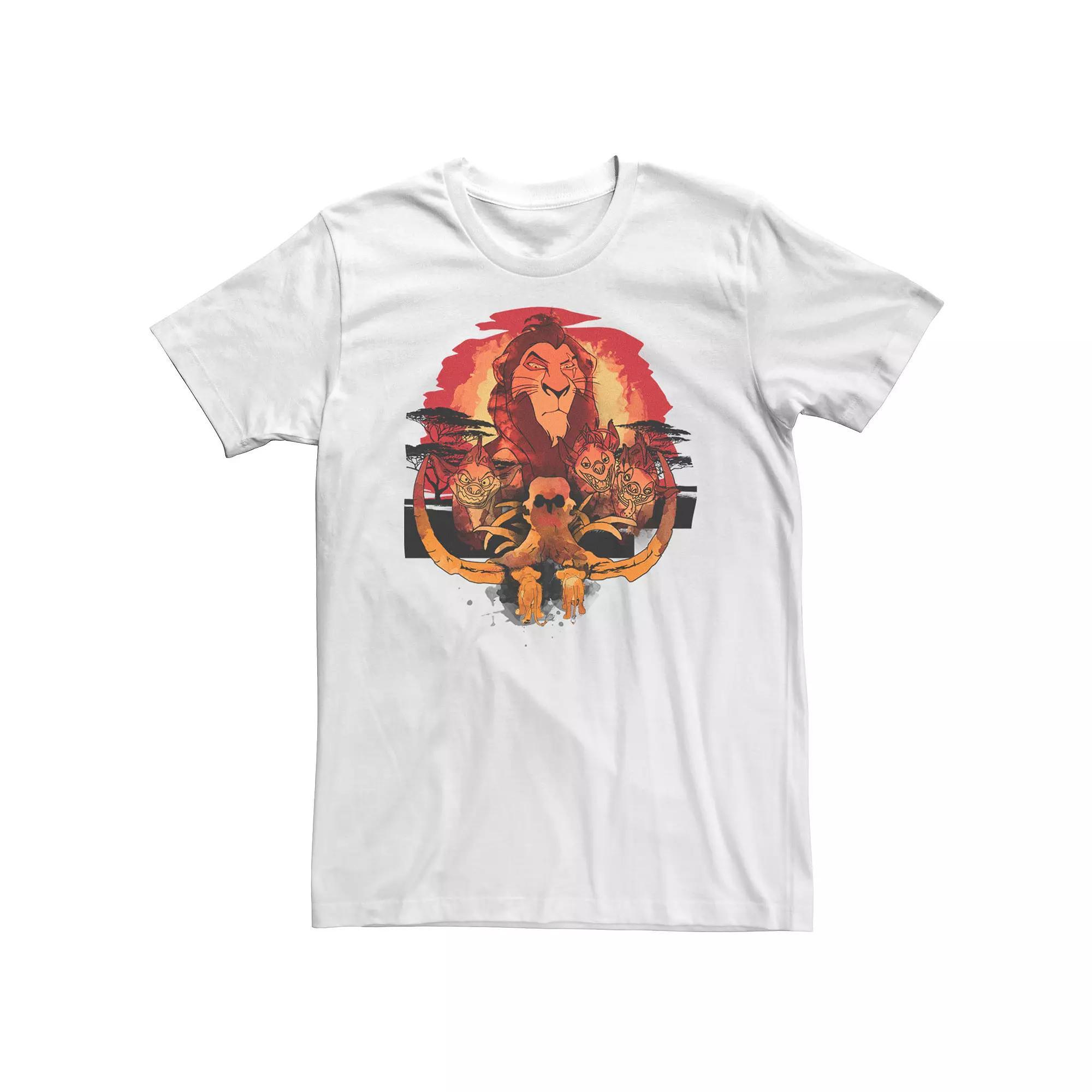 Big & Tall Disney The Lion King Scar Watch Simba Nala Dark Watercolor Tee, Men's, Size: 4XL Tall, White Product Image