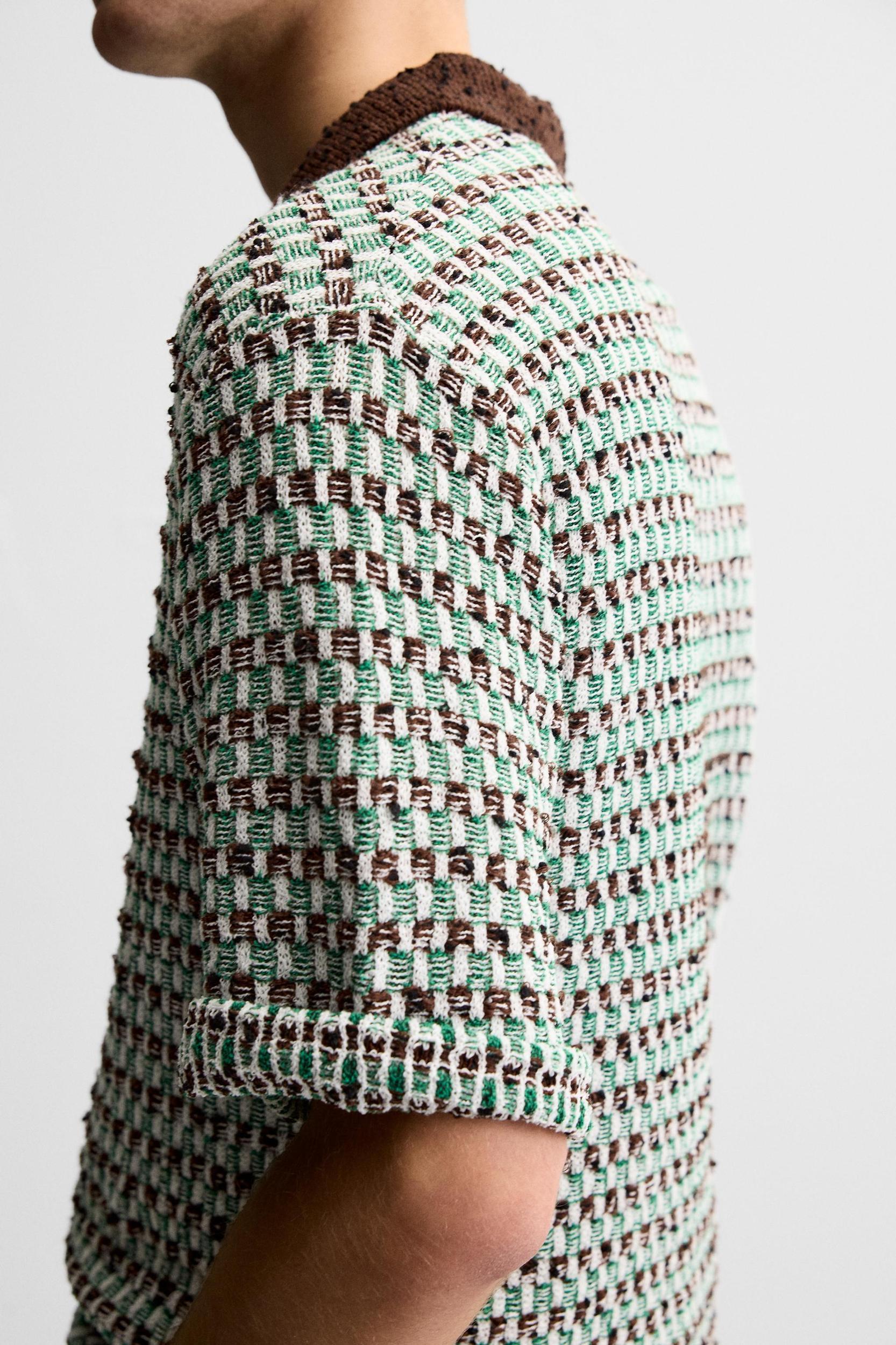JACQUARD KNIT POLO Product Image