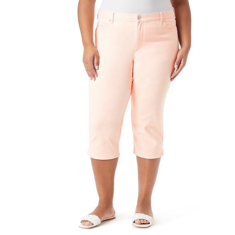 Plus Size Gloria Vanderbilt Amanda Capris, Womens Mineral Green Product Image