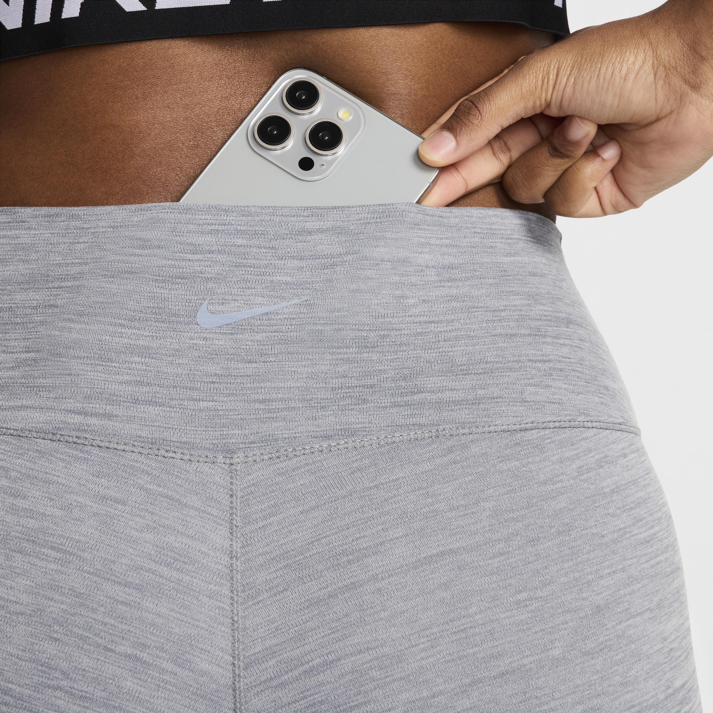 Women's Nike One High-Waisted Crop Leggings, Size: XXL, Grey Grey Product Image
