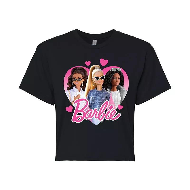 Juniors Barbie Hearts Cropped Tee, Girls Product Image