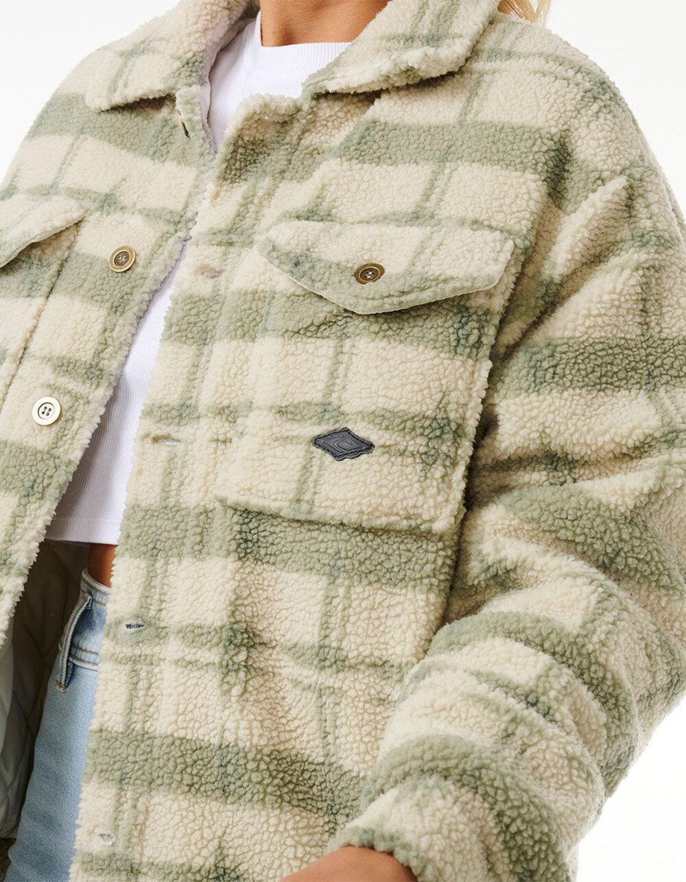 RIP CURL Sunrise Session Womens Sherpa Lined Jacket - SAGE Product Image