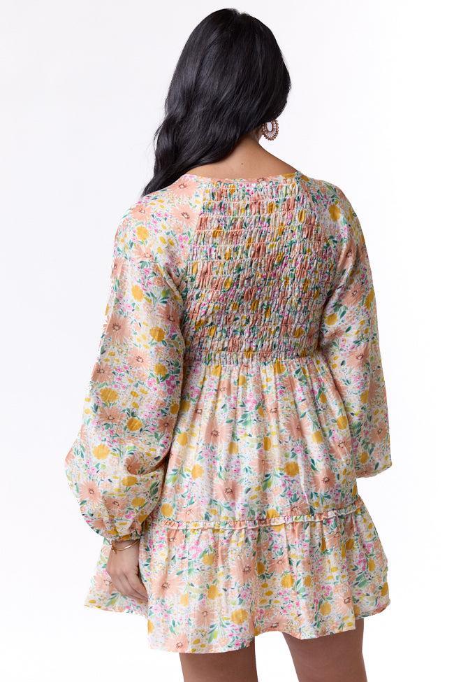 Here We Are Multi Floral Mini Dress FINAL SALE Product Image