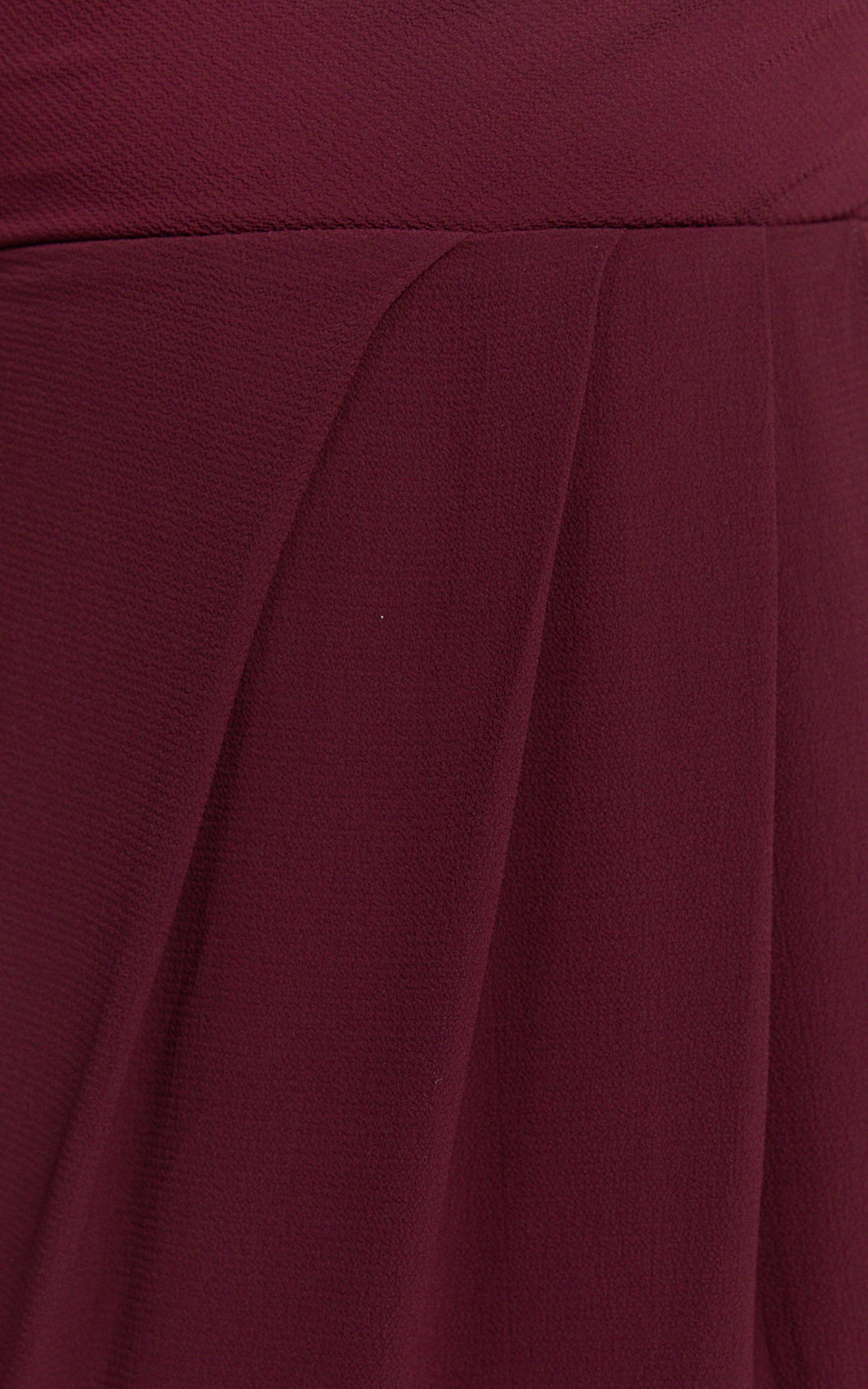 Wenalyn Midi Dress - Cowl Neck Draped Dress in Wine Product Image