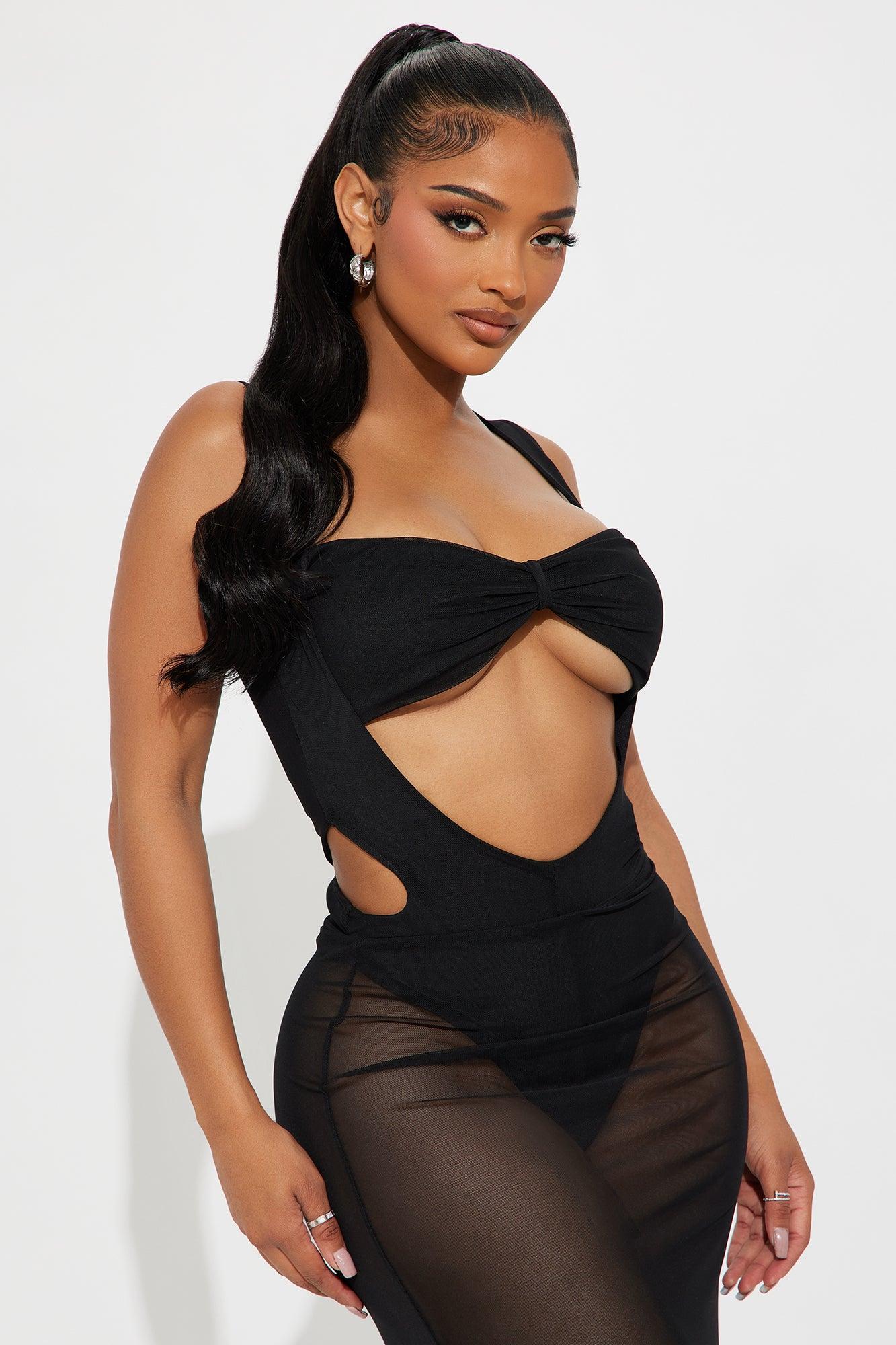 Barely Behaved Mesh Skirt Set - Black Product Image