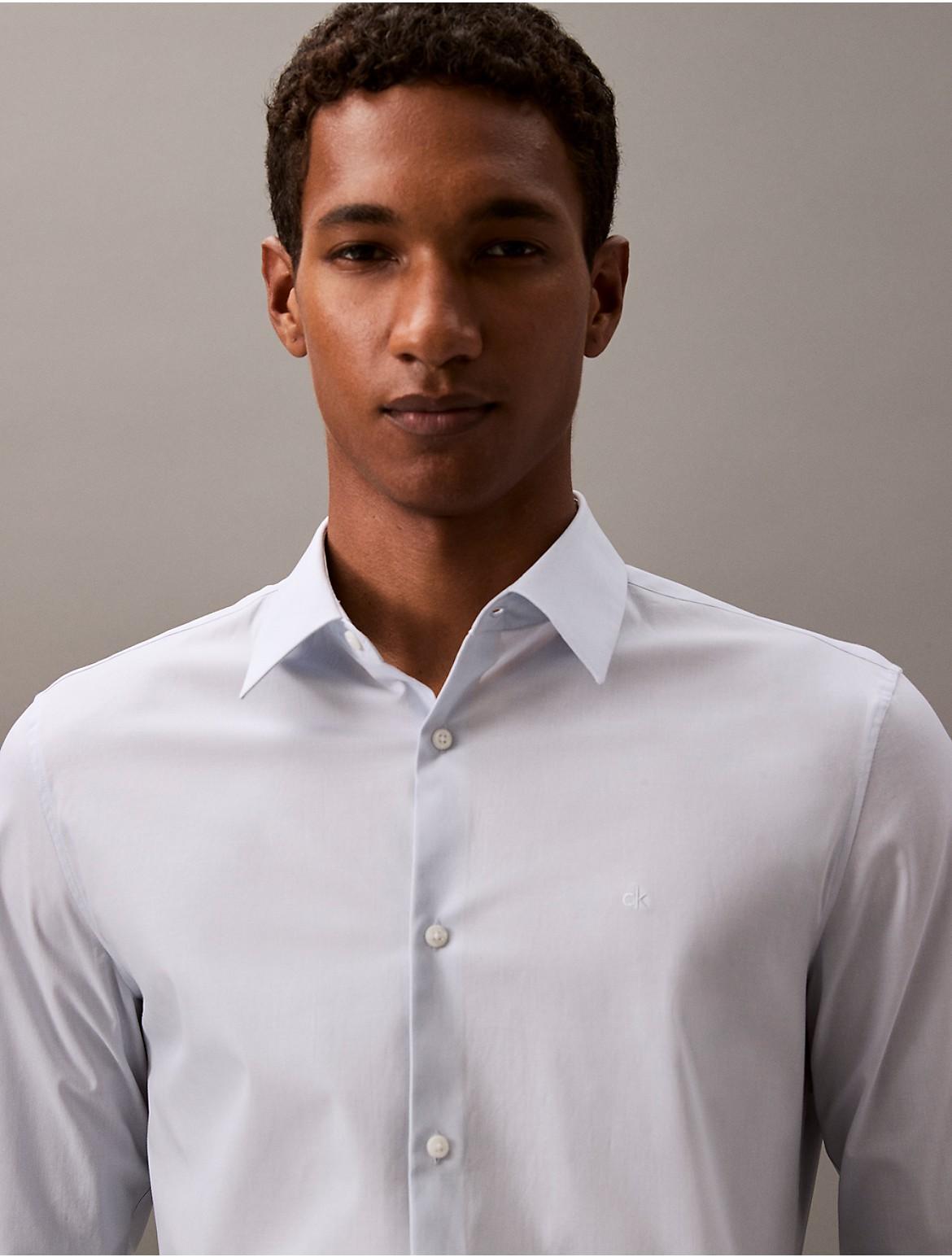 Calvin Klein Men's Slim Stretch Button-Down Shirt - Grey - S Product Image