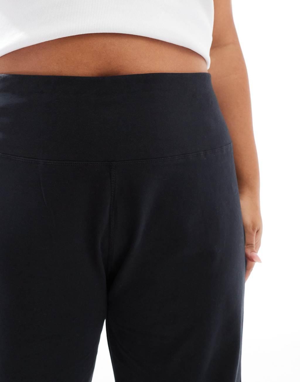 ASOS 4505 Curve Studio soft touch wide leg dance pants in black Product Image
