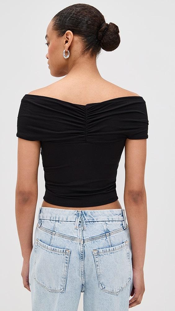 Good American Stretch  Jersey Twist Off Top | Shopbop Product Image