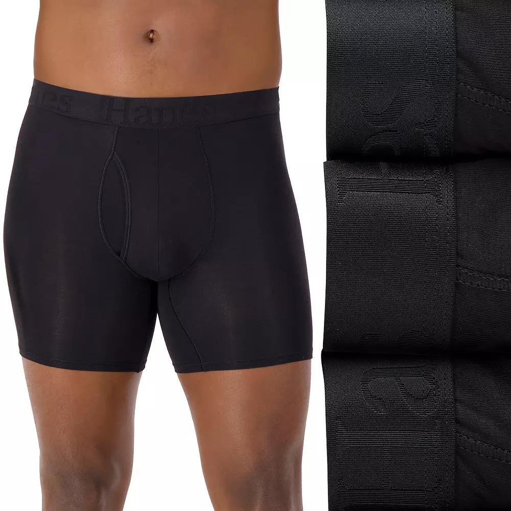 Hanes Originals Ultimate 3-Pack Men's SuperSoft Boxer Briefs, Size: Medium, Black Product Image