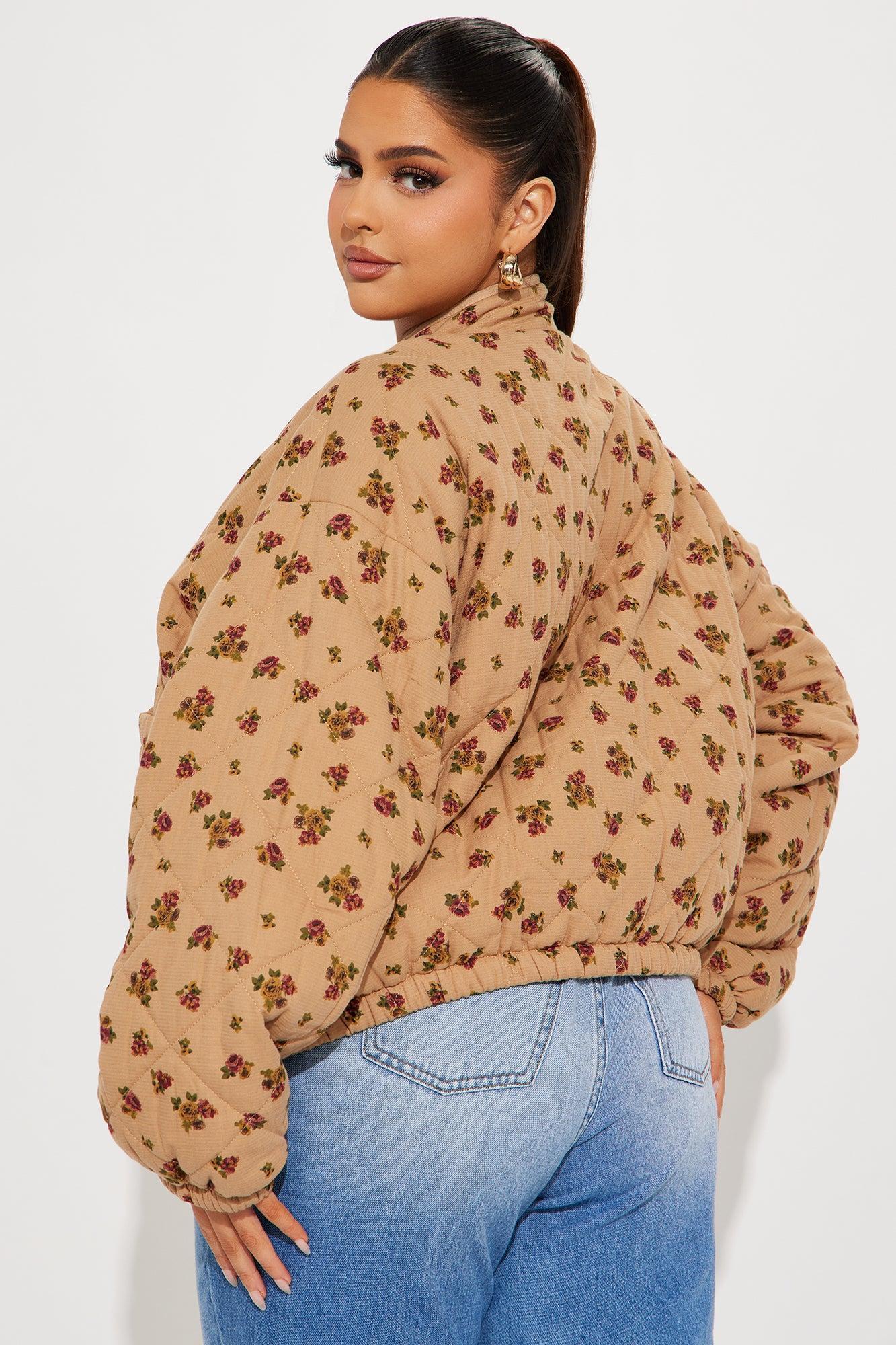 As Sweet As They Come Oversized Quilted Jacket - Stone Product Image