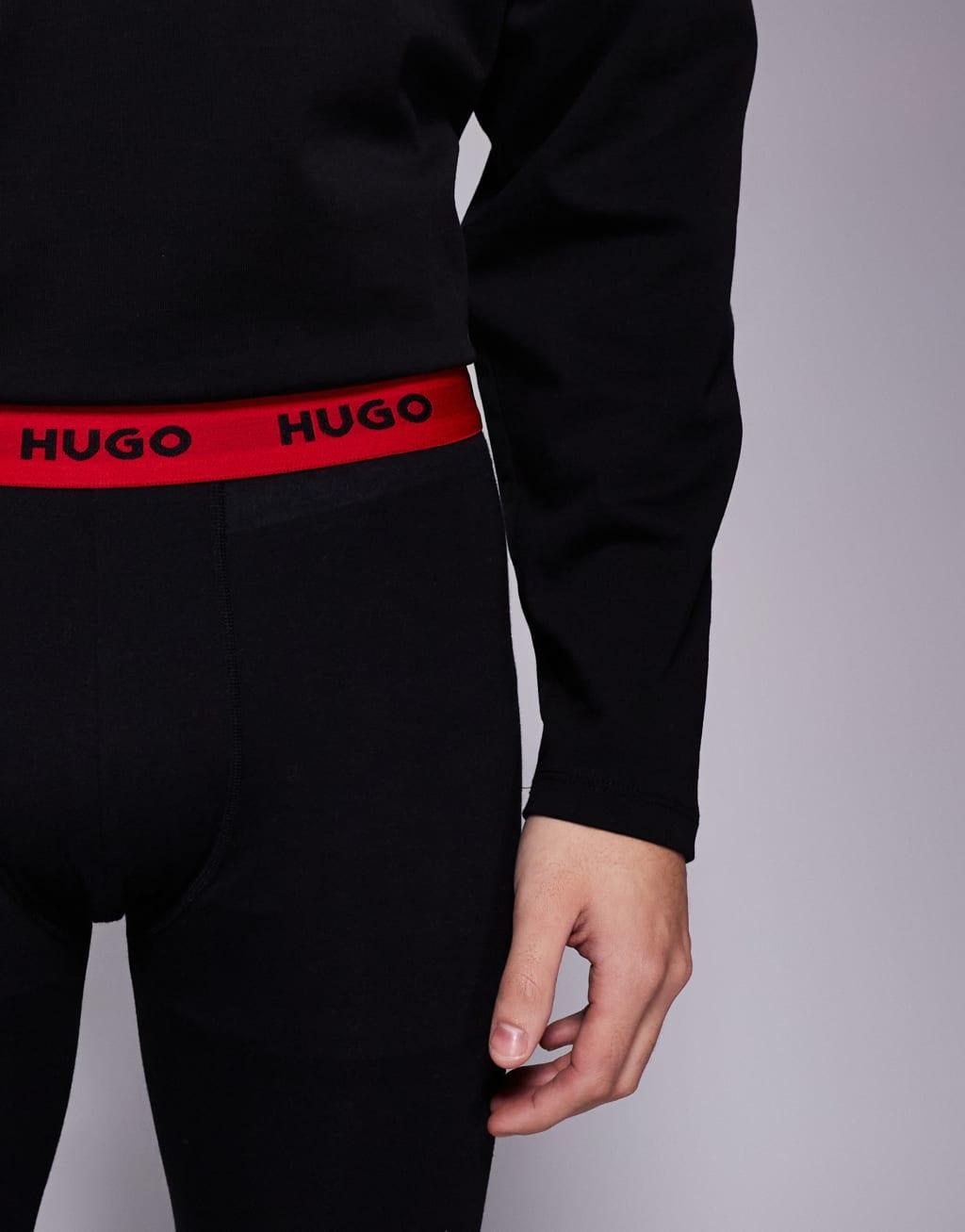 HUGO Bodywear long johns in black with contrast waistband Product Image