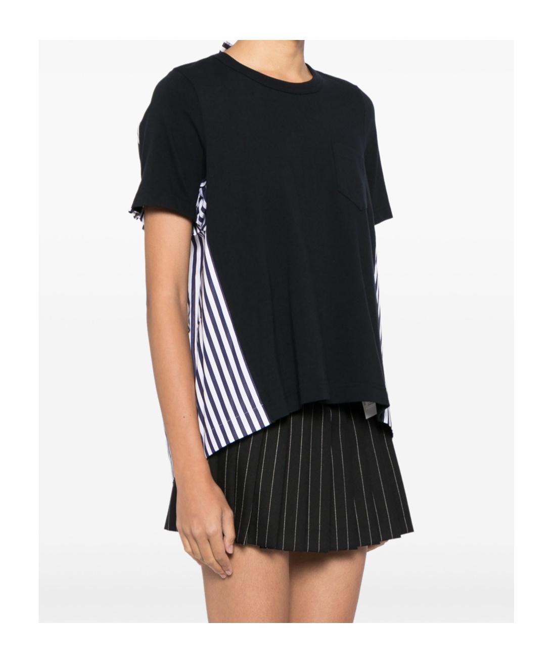 SACAI Panelled Cotton T-shirt In Black Product Image