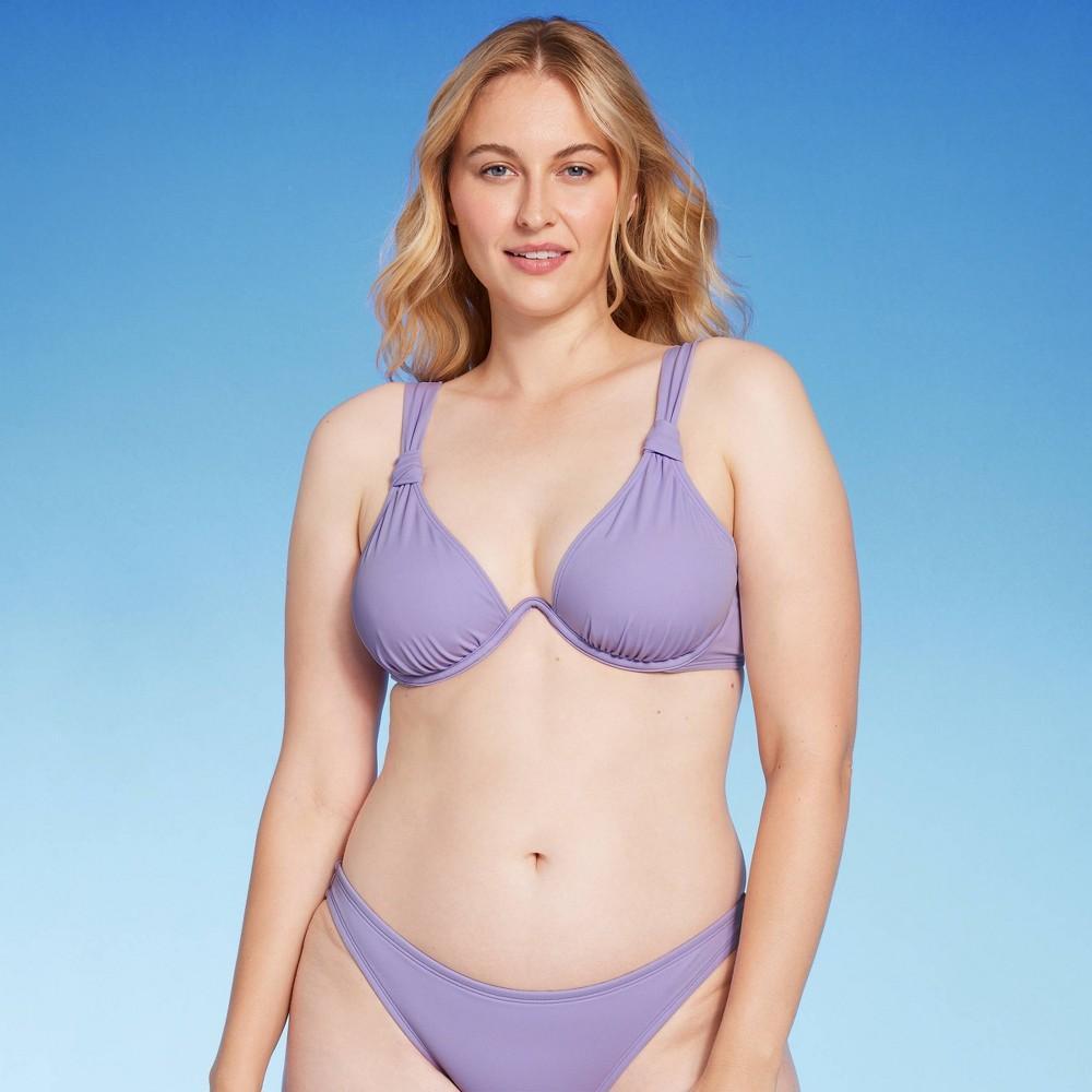 Womens Knot Detail Continuous Underwire Bikini Top - Shade & Shore White 32C Product Image