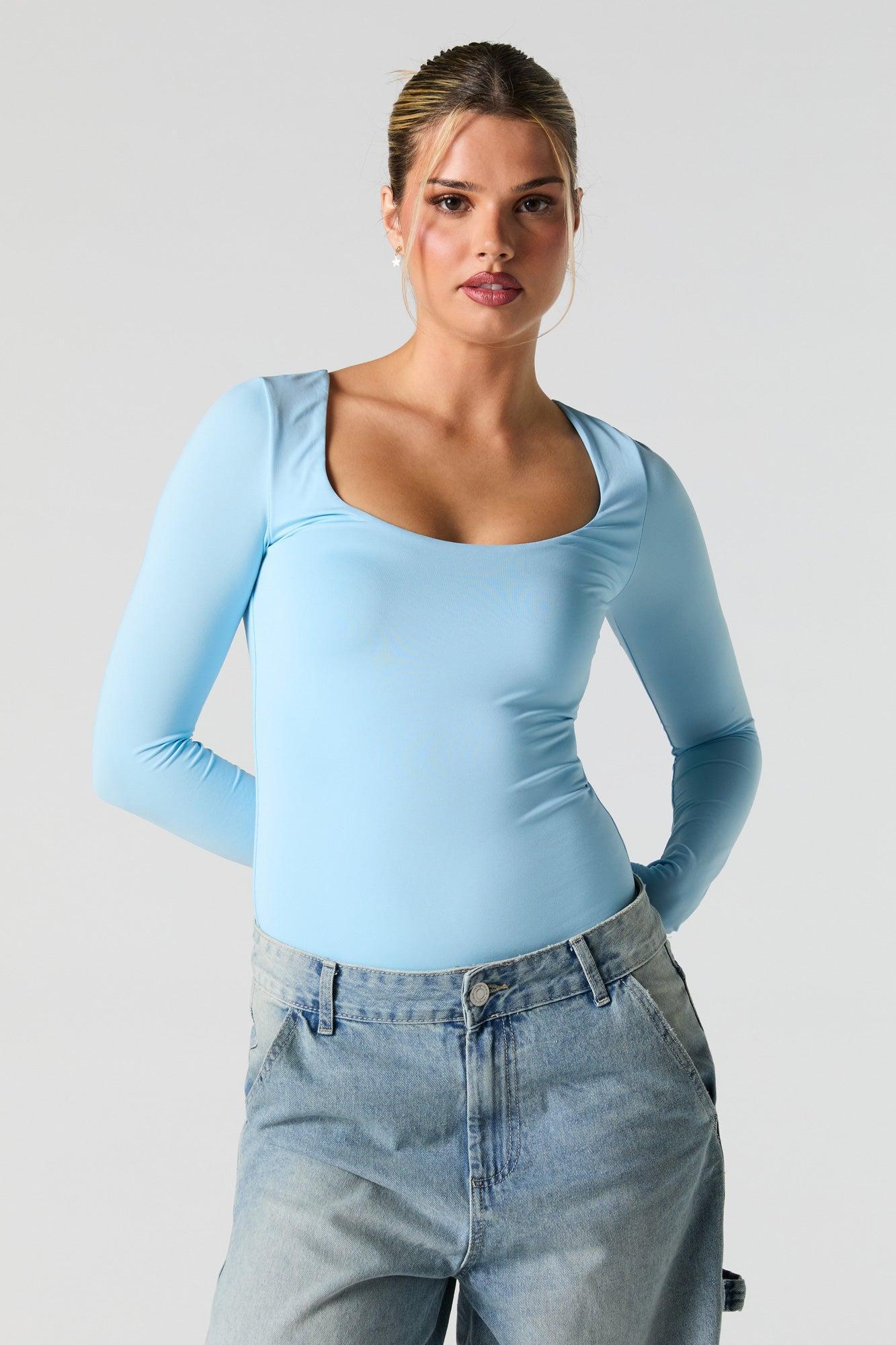 Scoop Neck Long Sleeve Bodysuit Female Product Image