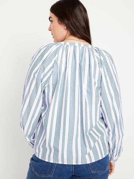 Long-Sleeve Split-Neck Top Product Image