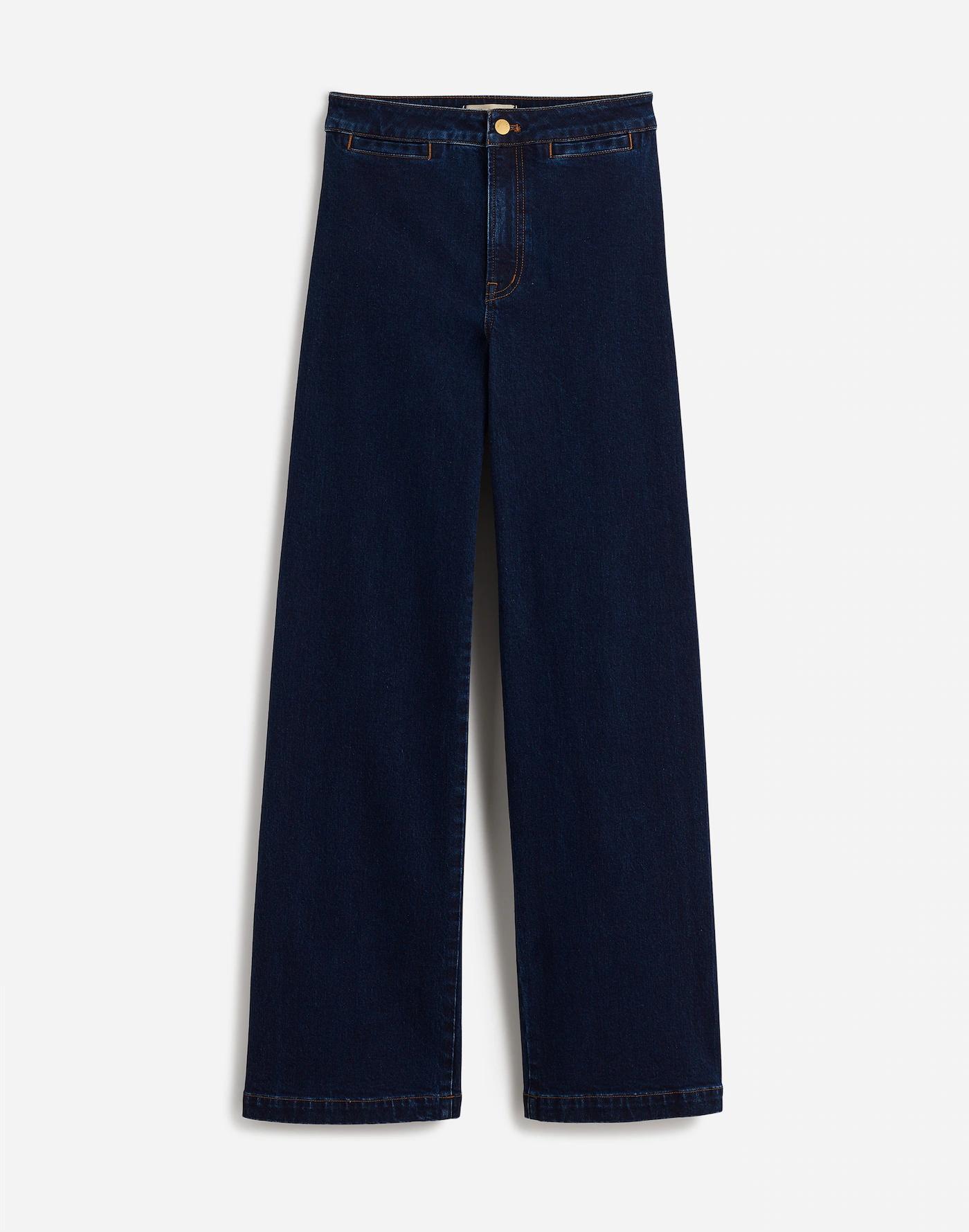 The Petite Curvy Emmett Wide-Leg Jean in Leffers Wash: Welt Pocket Edition Product Image