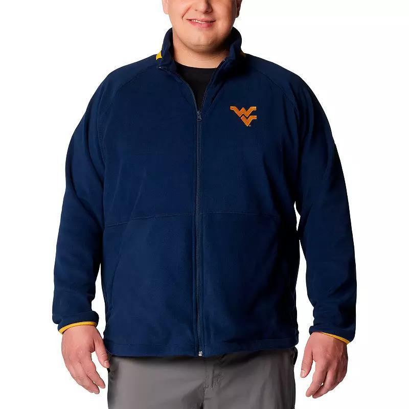 Mens Columbia West Virginia Mountaineers Flanker IV Fleece Raglan Full-Zip Jacket Blue Product Image