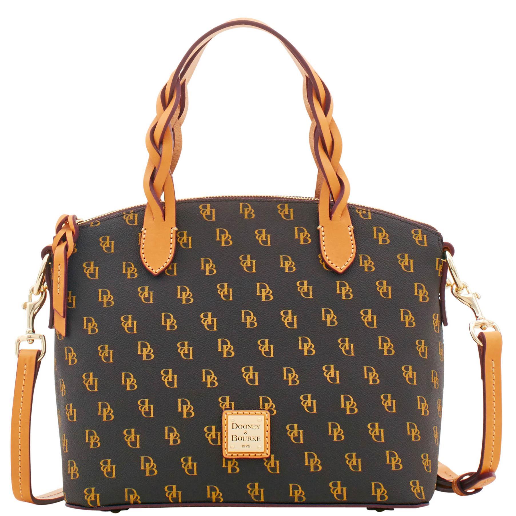 Dooney & Bourke Womens Blakely Small Celeste Coated Cotton Satchel Bag in Bone Product Image