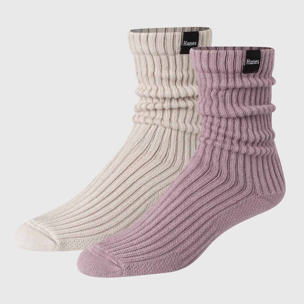 Hanes Originals Premium Mens SuperSoft Slouch Crew Socks 2pk 6-12: Lightweight, Arch Support, 4-Way Stretch Product Image