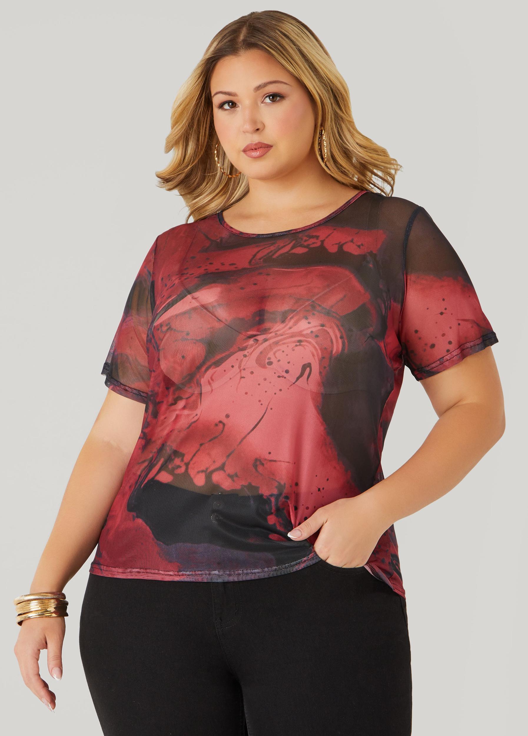 Printed Mesh Tee Product Image