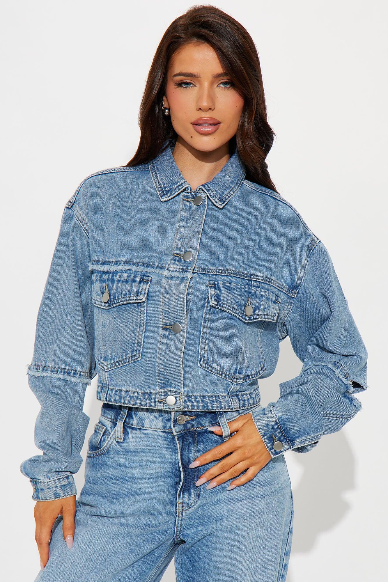 No Contest Ripped Denim Trucker Jacket - Light Wash Product Image