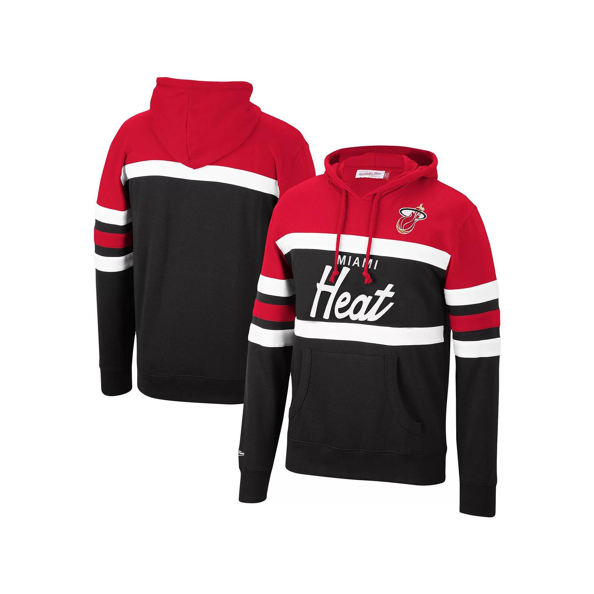 Mens Mitchell & Ness /Black Miami Heat Head Coach Pullover Hoodie Product Image