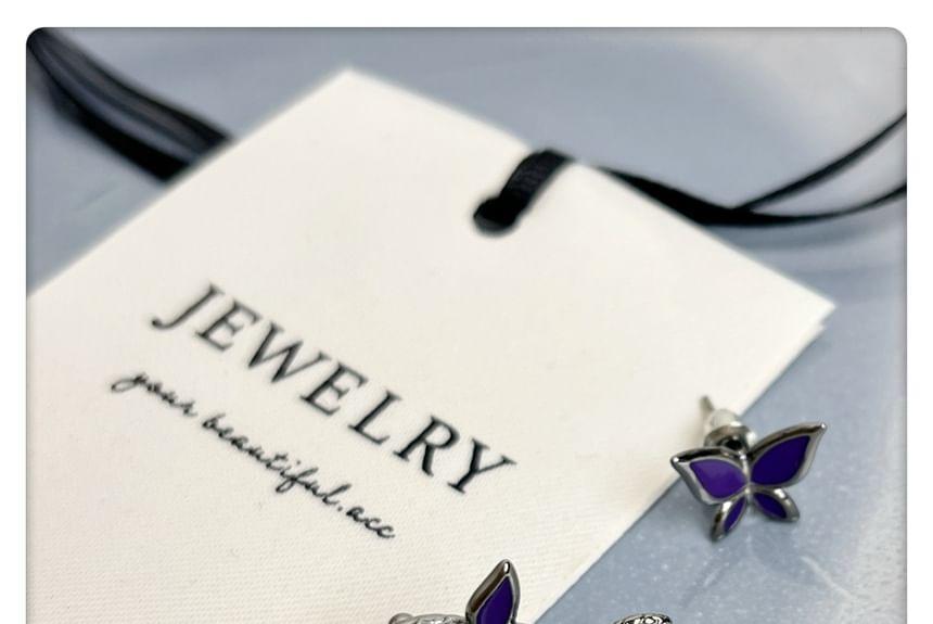 Set:  Butterfly Alloy Stud Earring + Snake Alloy Ear Cuff Product Image