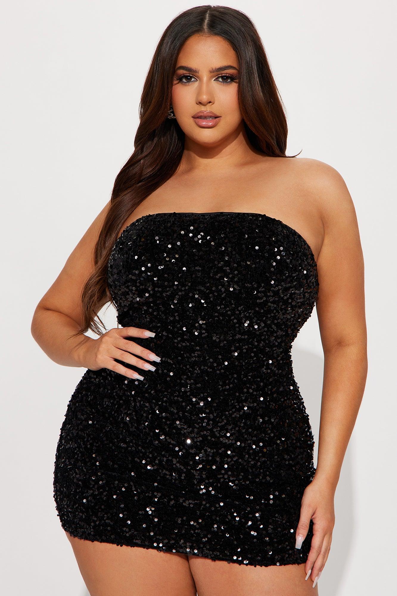 Kara Sequin Mini Dress - Black Product Image