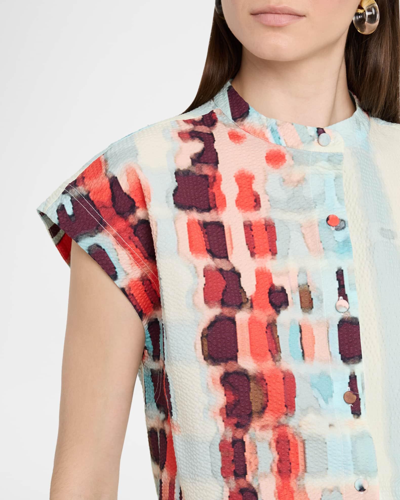 Adele Short-Sleeve Textured Blouse Product Image