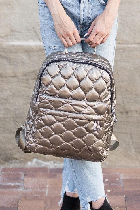 Jade Metallic Puffer Backpack Product Image