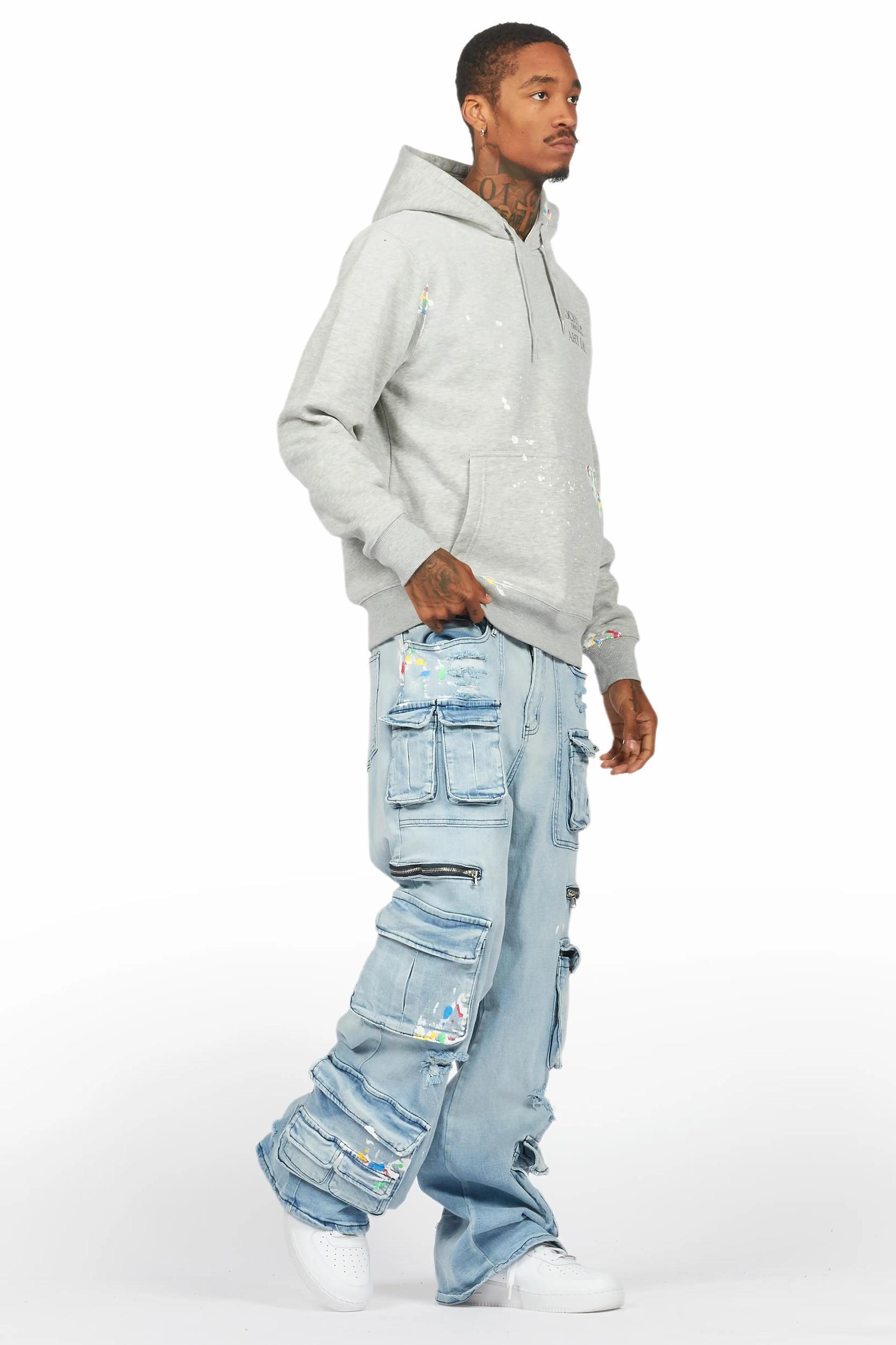 Art Dist Grey/Blue Hoodie/Baggy Fit Jean Bundle Male Product Image