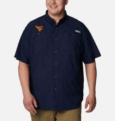 Mens Columbia West Virginia Mountaineers Big & Tall Tamiami Omni-Shade Button-Down Shirt Blue Product Image