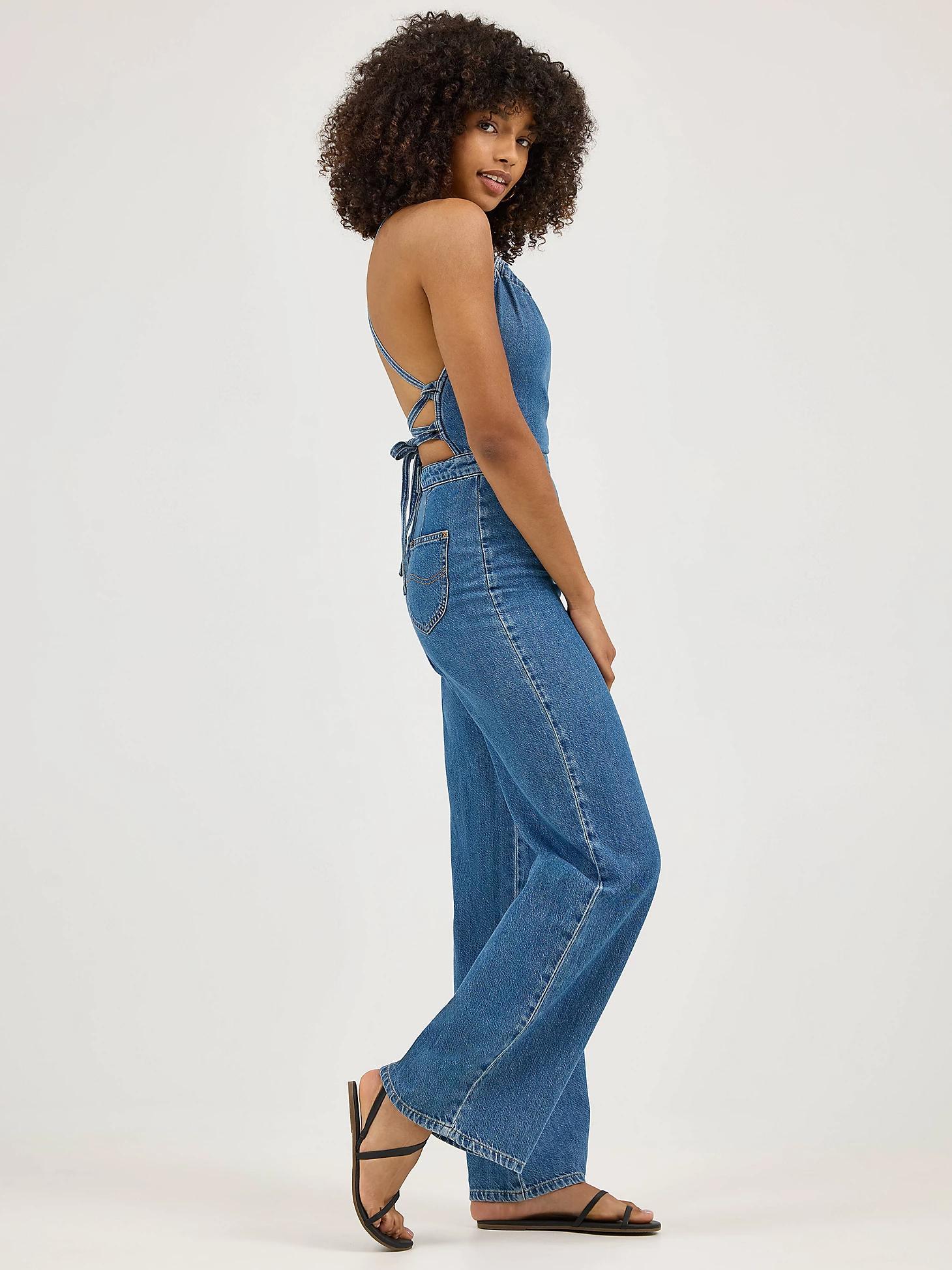 Women's Cross Back Denim Wide Leg Jumpsuit | Women's Union-Alls & Overalls | Lee® Product Image
