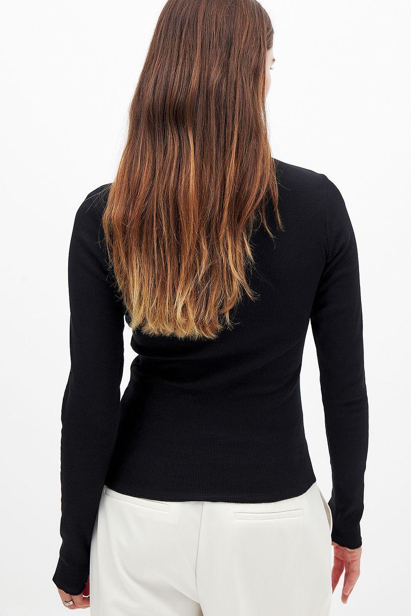 Babylock Ribbed Long Sleeve Top Black Product Image