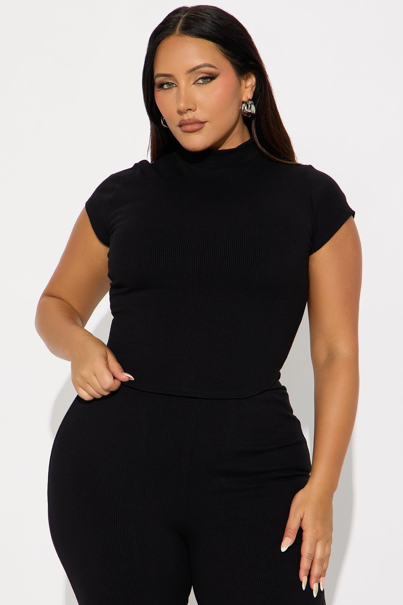 Valentina Snatched Straight Leg Pant Set - Black Product Image