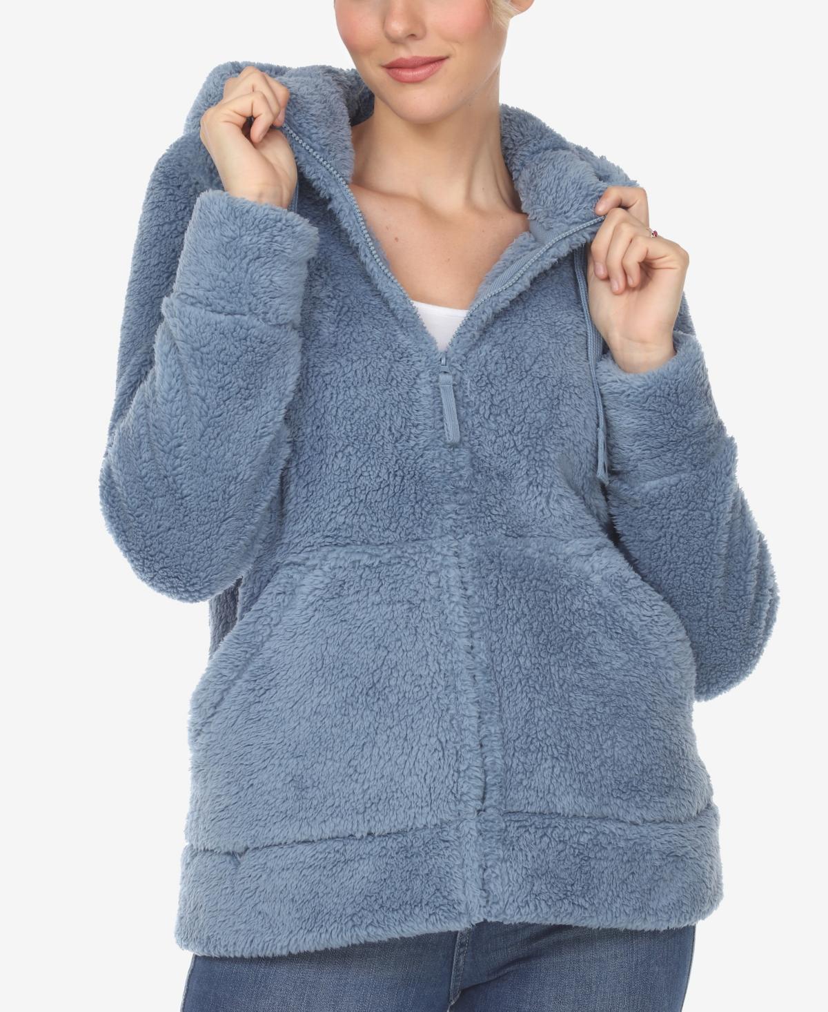 White Mark Womens Hooded Sherpa Jacket Product Image
