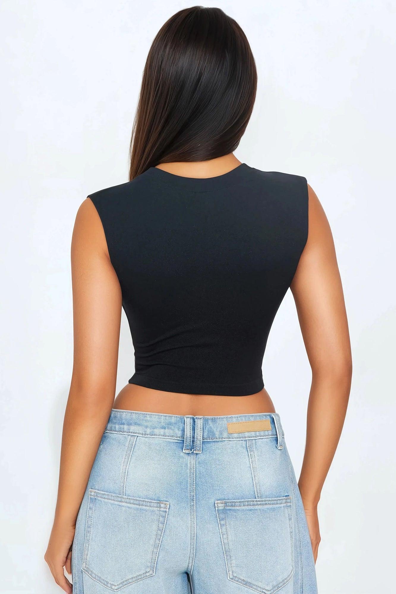 Kylie Seamless Muscle Tee - Black Product Image