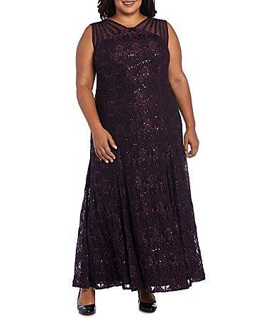 Women's R&M Richards Mermaid Lace Gown, Size: 16, Cadet Product Image