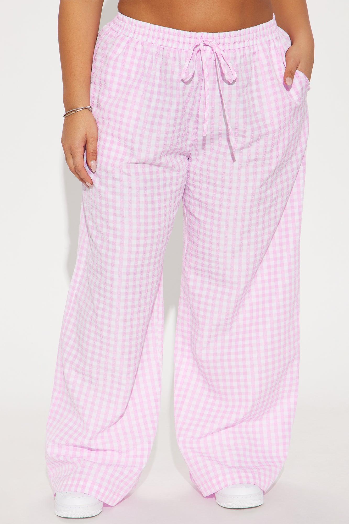 Tonia Gingham Pant - Pink Product Image