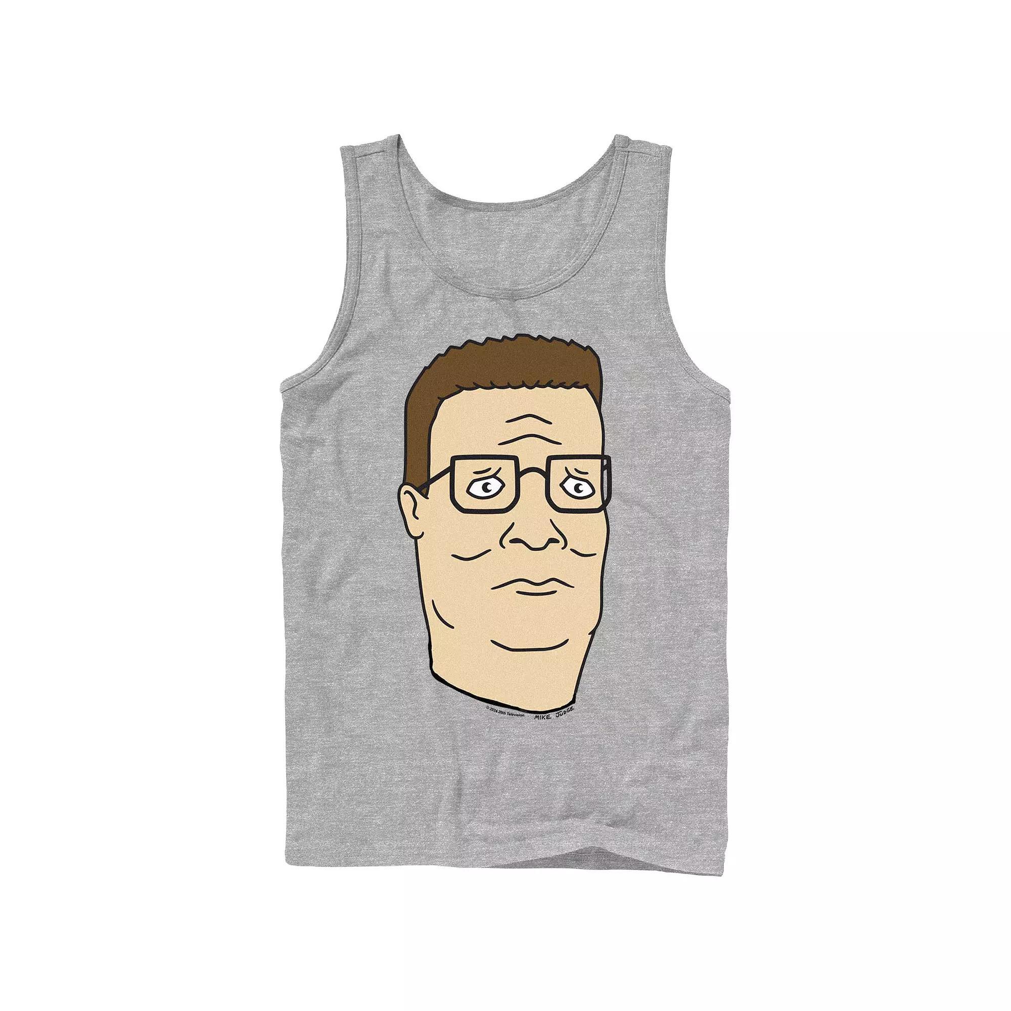 Mens King Of The Hill Hank Big Face Graphic Tank Athletic Grey Product Image