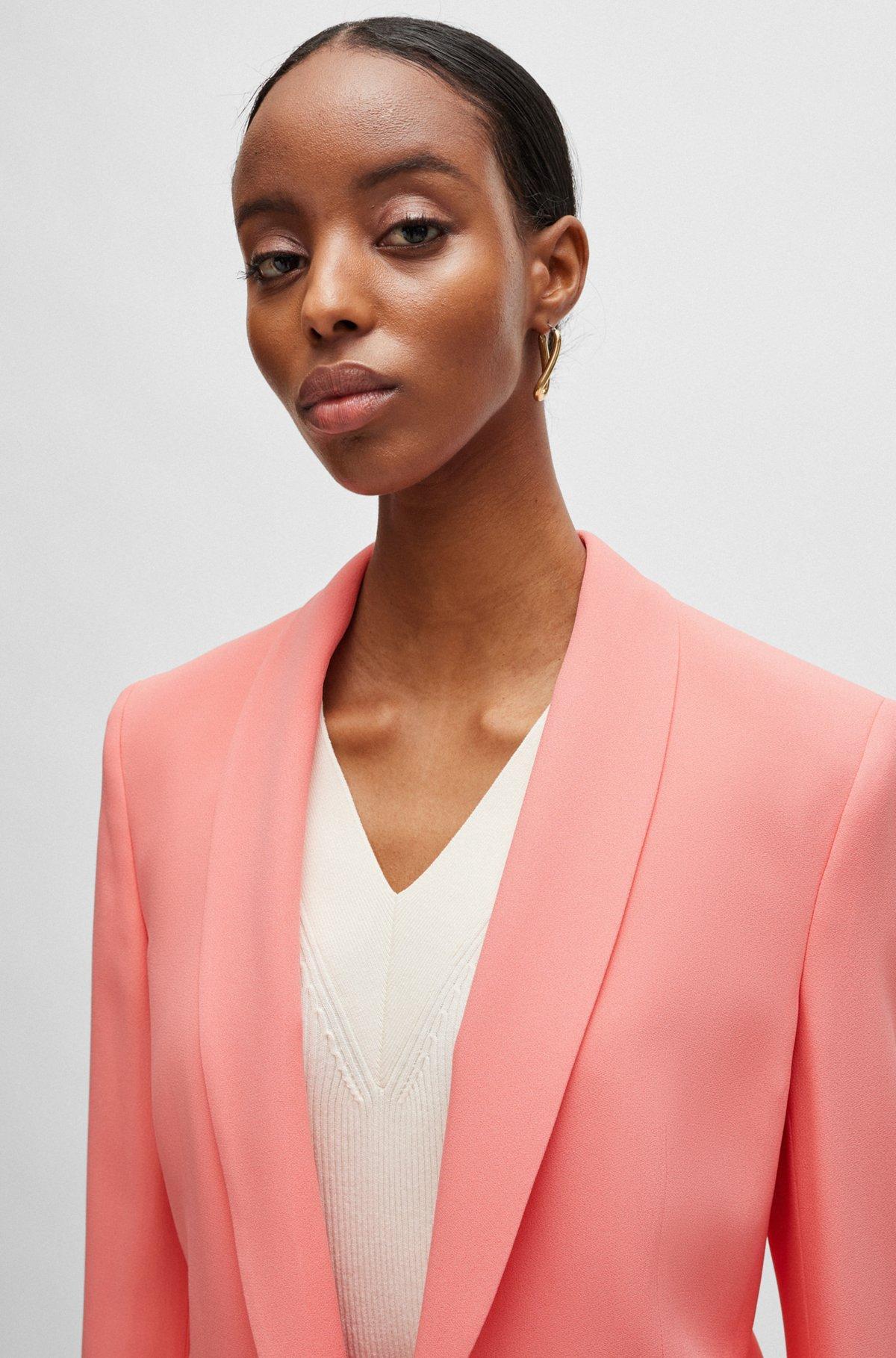 BOSS - Regular-fit jacket with edge-to-edge front - Light Purple Product Image