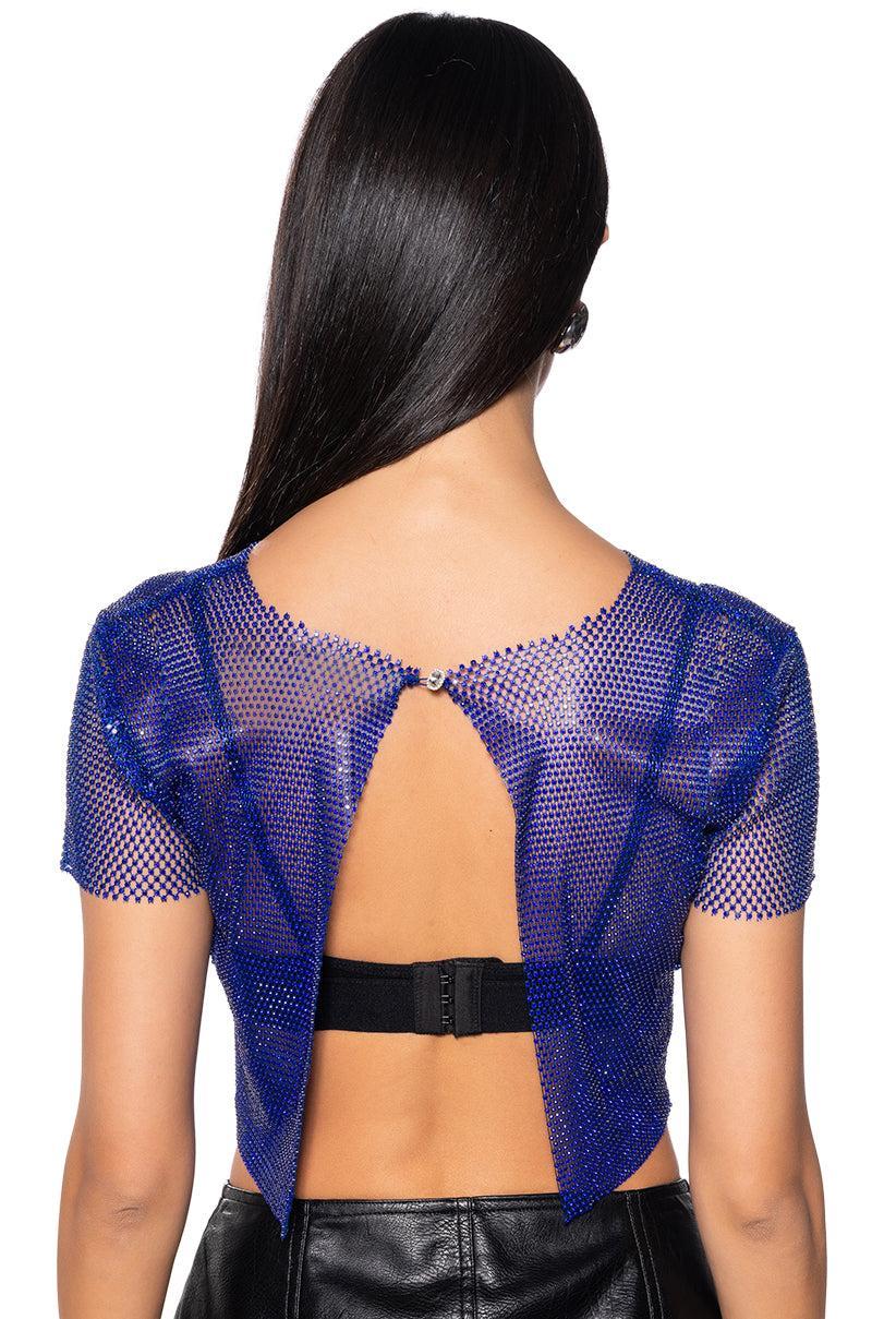 SILENT MOVES OPEN BACK RHINESTONE TOP Product Image
