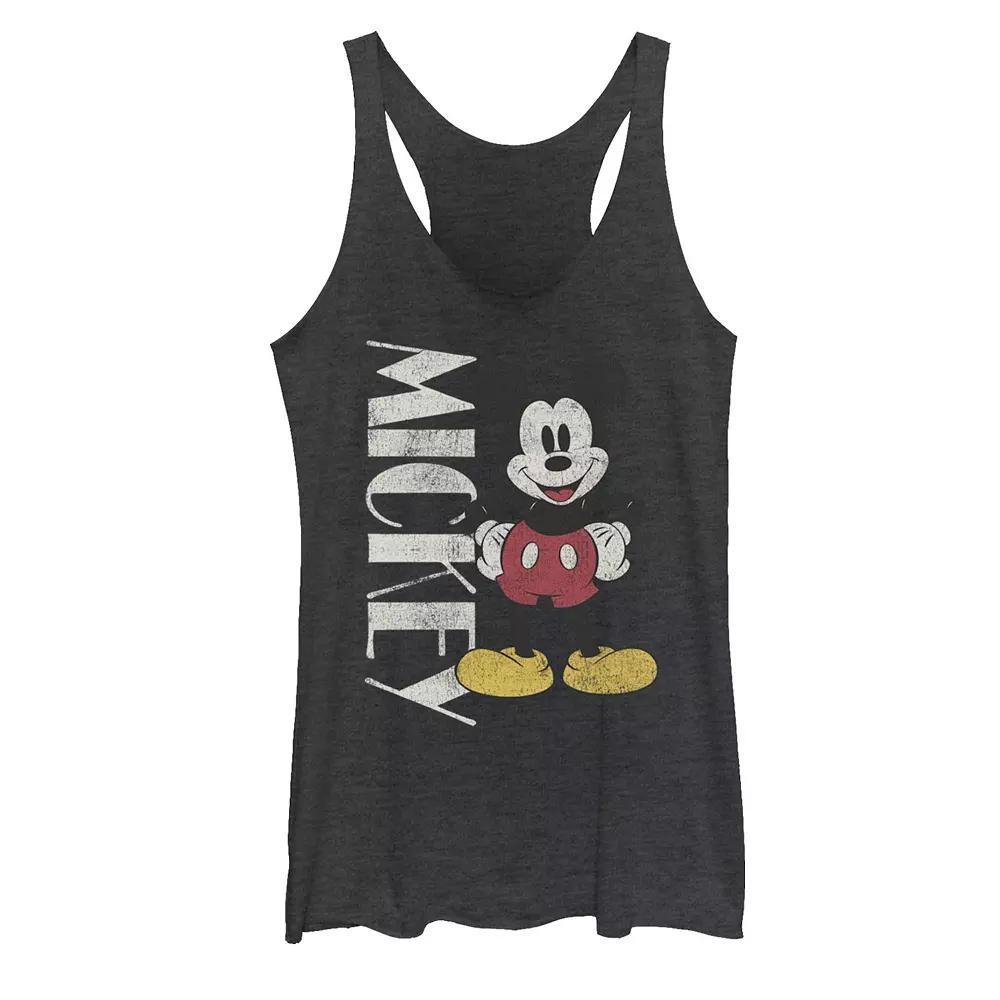 Disney's Mickey And Friends Mickey Vintage Stance Juniors' Racerback Graphic Tank Top, Girl's, Size: XS, Black Grey Product Image