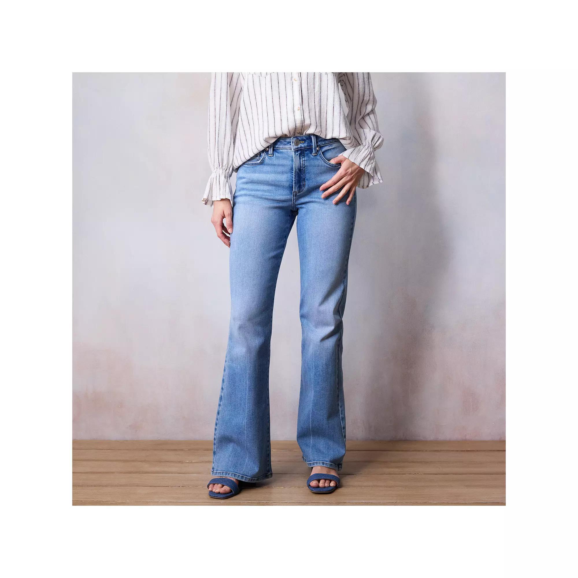 Women's LC Lauren Conrad Super High Waisted Flare Jeans, Size: 12 Short, Tara Blue Product Image