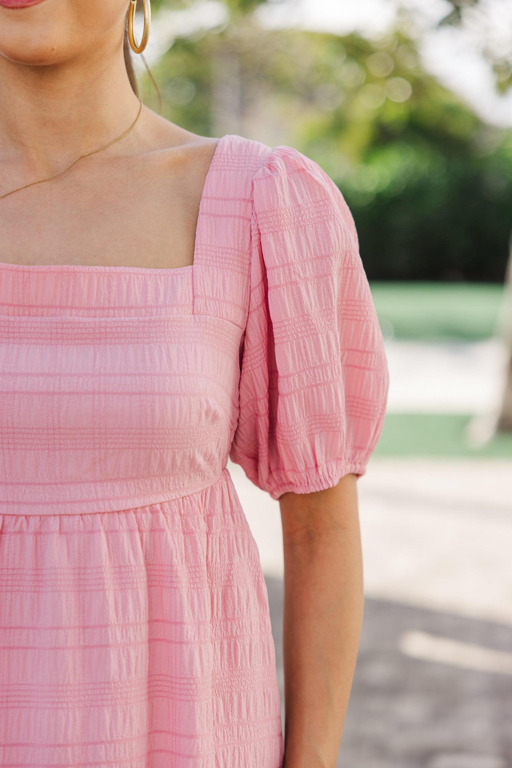 Think About It Mauve Pink Midi Dress Female Product Image