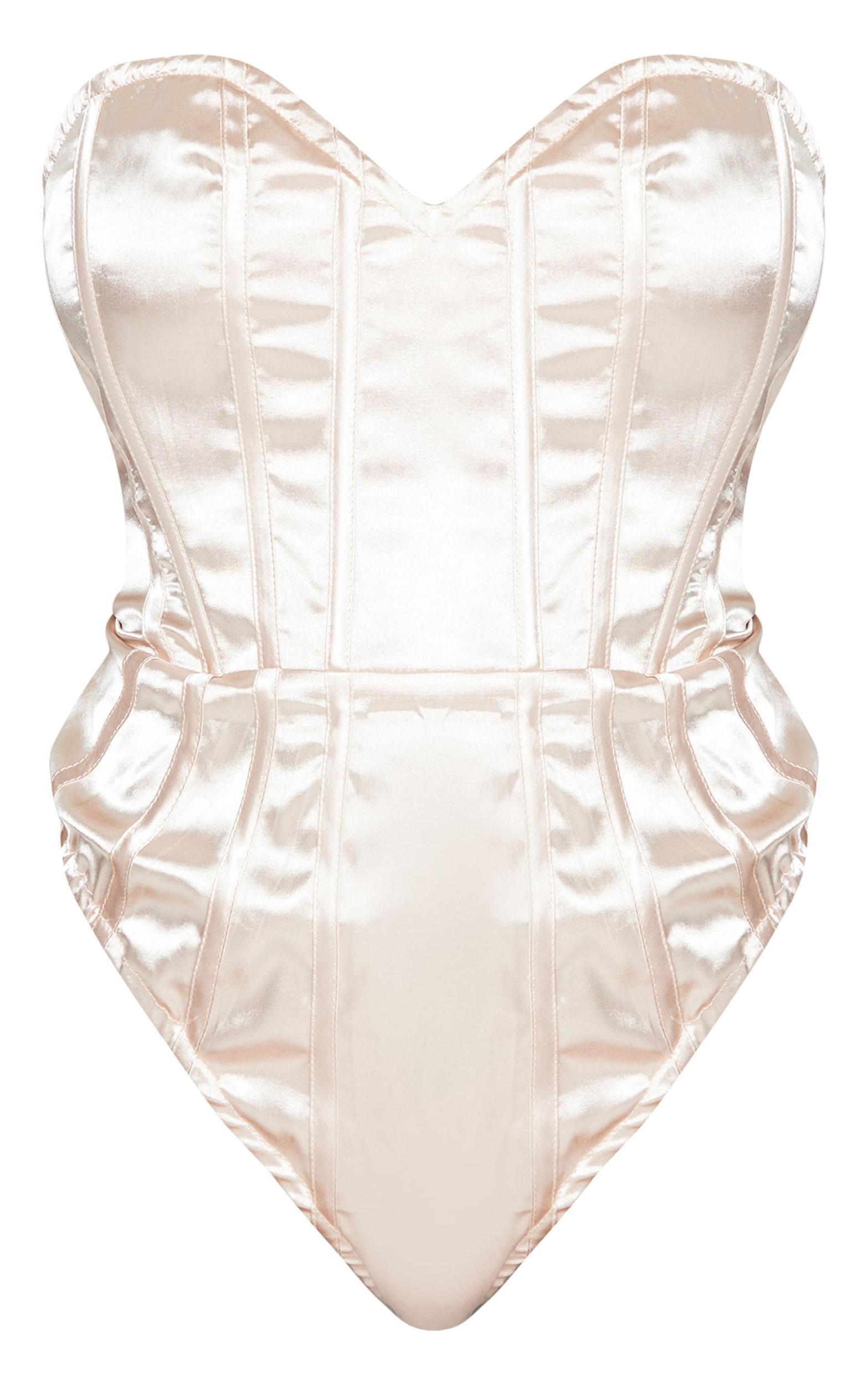 Shape Stone Satin Bandeau Corset Bodysuit Product Image