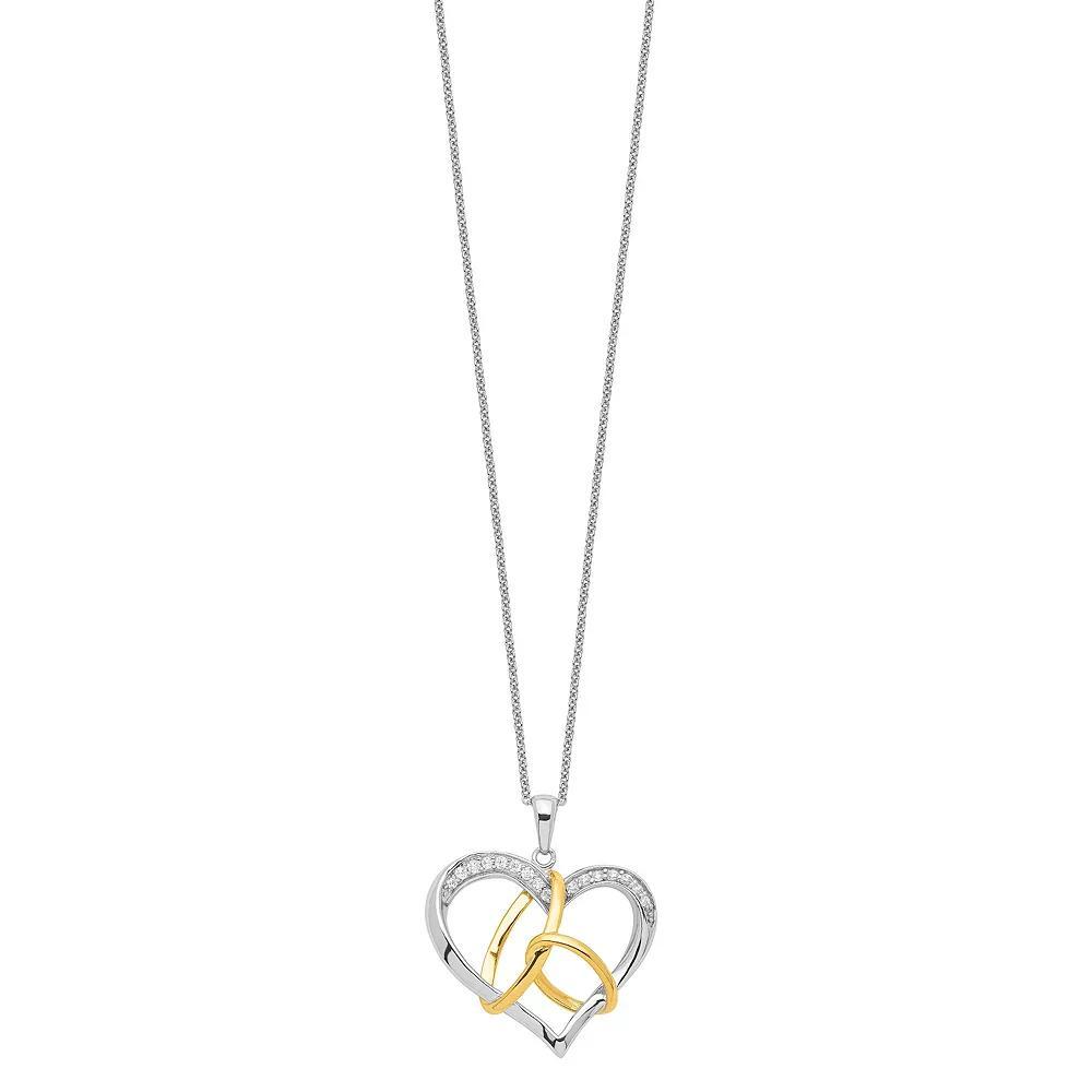 Sentimental Expressions Sterling Silver & Gold-plated Cubic Zirconia To Have And To Hold Necklace, Women's, Size: 18" Product Image
