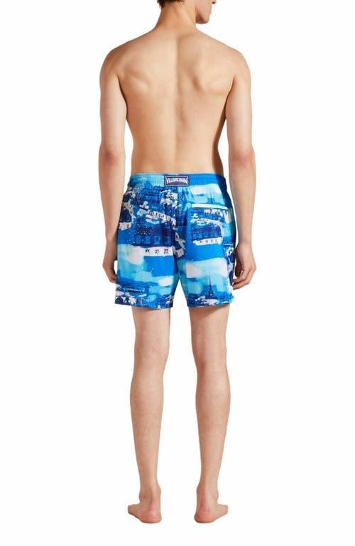 Vilebrequin Men's Paris Ultra-Light And Packable Swim Shorts in Bleu Neon at Nordstrom, Size Large Product Image