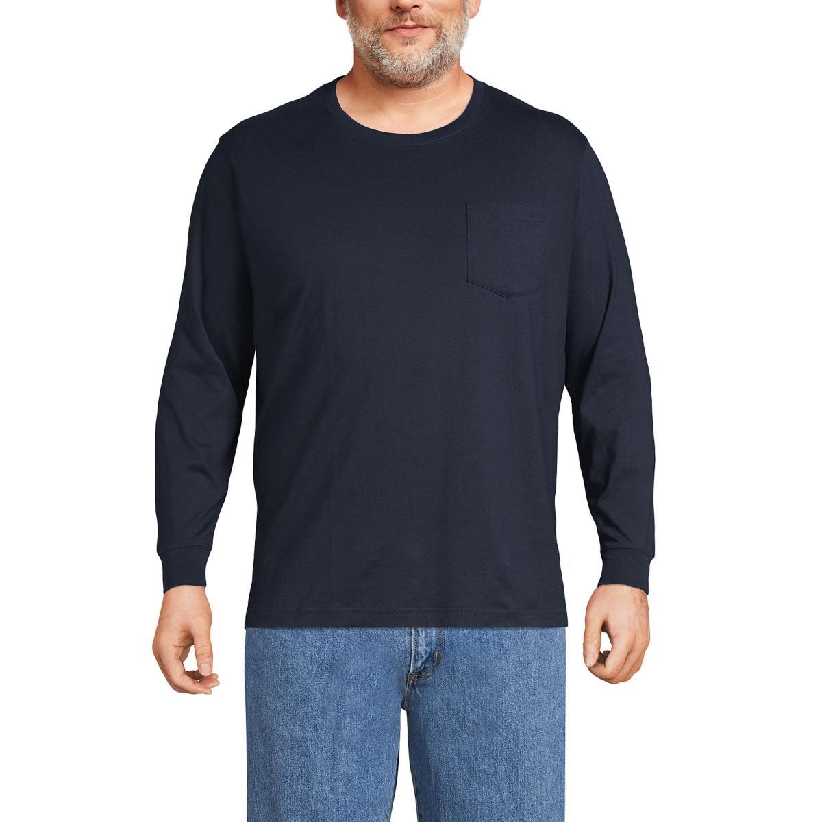 Big & Tall Lands' End Super-T Pocket Tee, Men's, Size: 3XL Tall, Radiant Blue Product Image