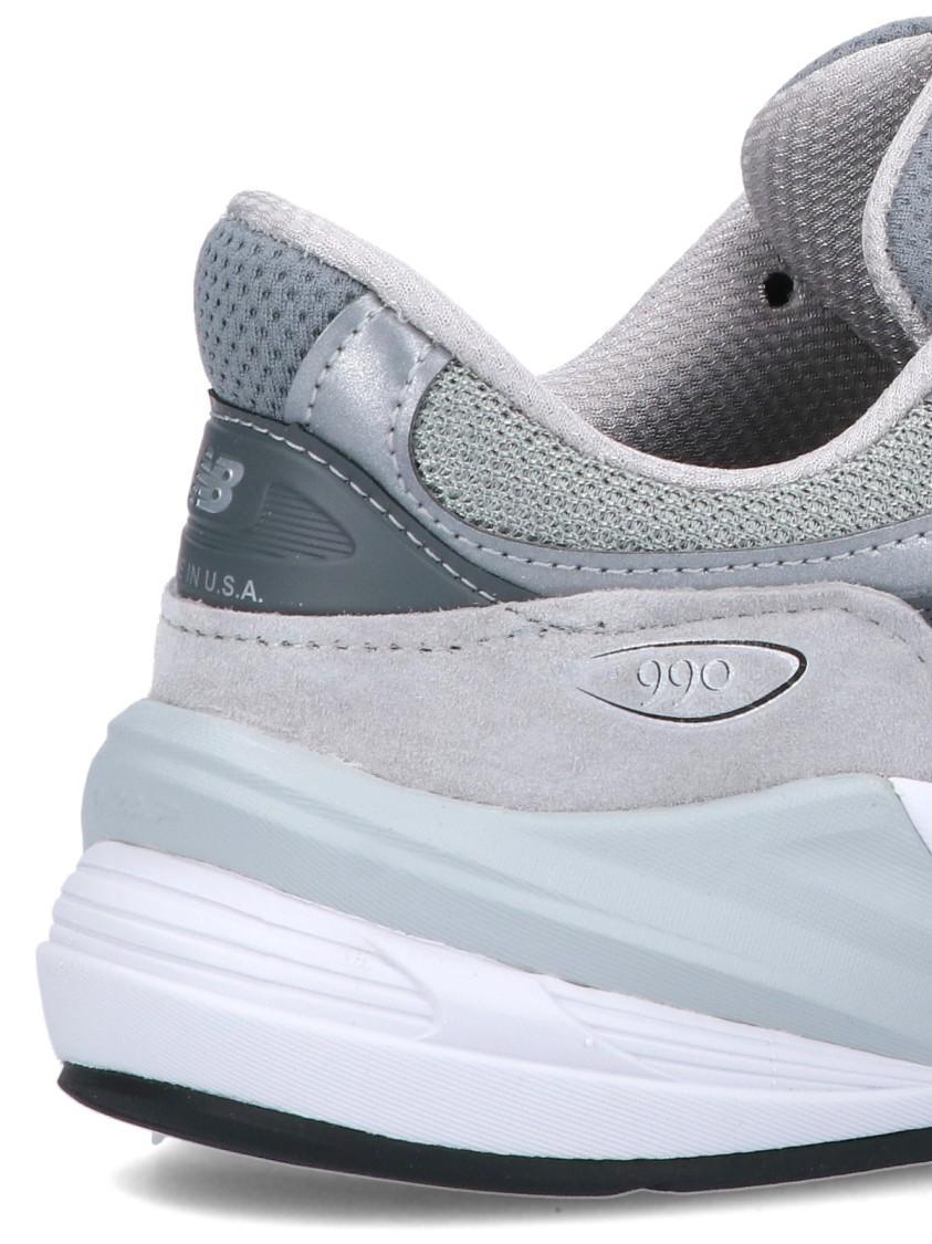 NEW BALANCE Grey Low Top Sneakers With Logo Detail In Suede And Tech Fabric Man Product Image